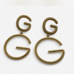 Fashion Jewelry Gold Monogram Earrings